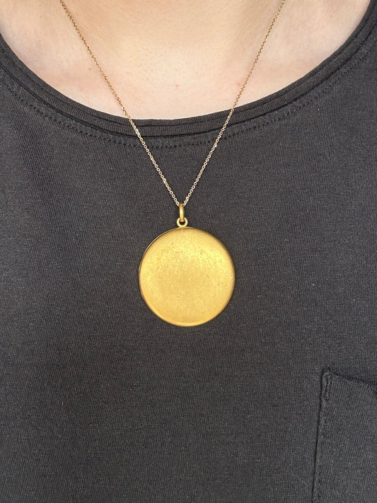 Antique 14k Yellow Gold Matte Locket