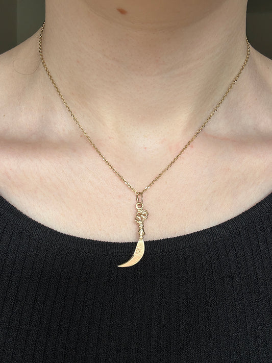 Vintage 14k Yellow Gold Sword Pendant