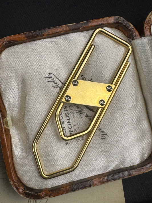 Vintage 18k Gold Money Clip, Pendant, Charm Holder