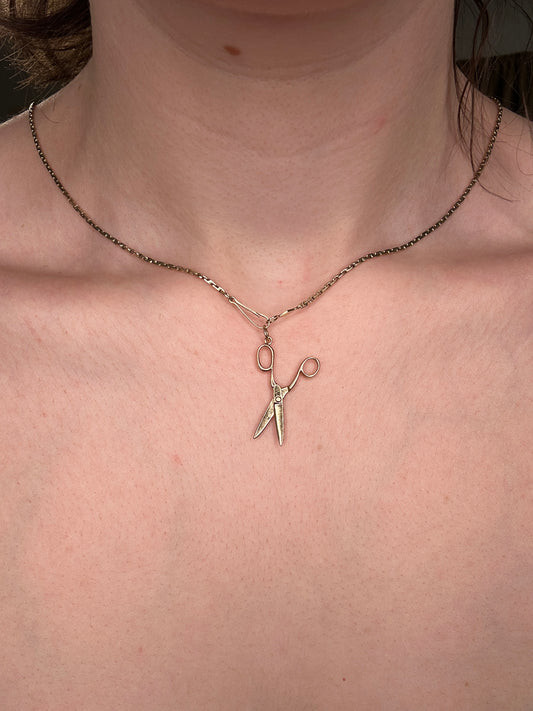 Vintage 14k Yellow Gold Articulated Scissor Charm