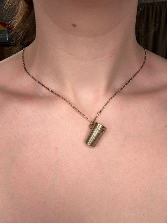 Cartier Art Deco Pill Box 14k Pendant