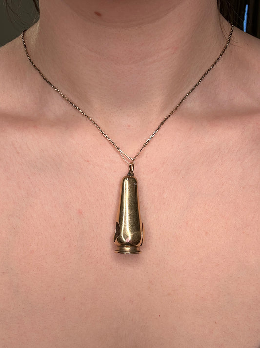 Antique Solid 14k Yellow Gold Cigar Cutter Pendant