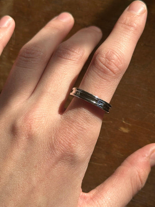 Bvlgari Designer 18k White Gold B.Zero1 Ring