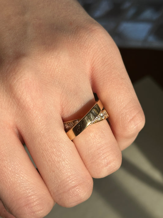 Cartier Designer 18k Gold Paris Novelle Diamond Ring