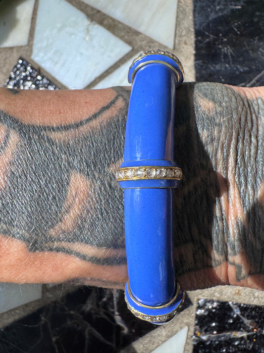 Antique Enamel and Diamond Bangle