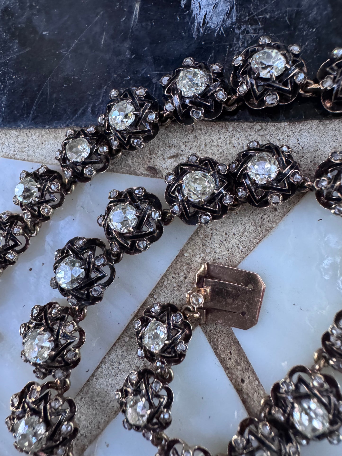 Victorian Enamel and Diamond Necklace