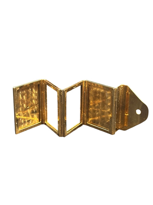 Vintage 14k Yellow Gold Diamond Expanding Book Locket