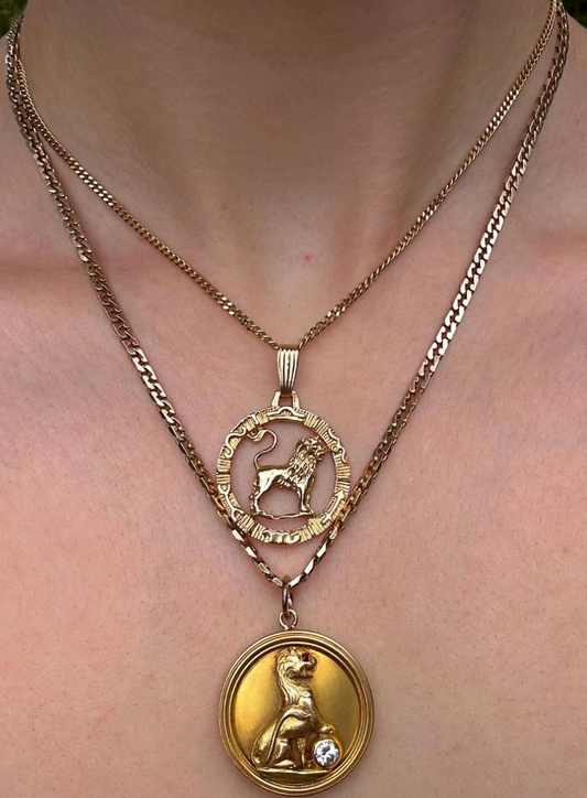 Vintage 14k Yellow Gold Puzzle Link Chain