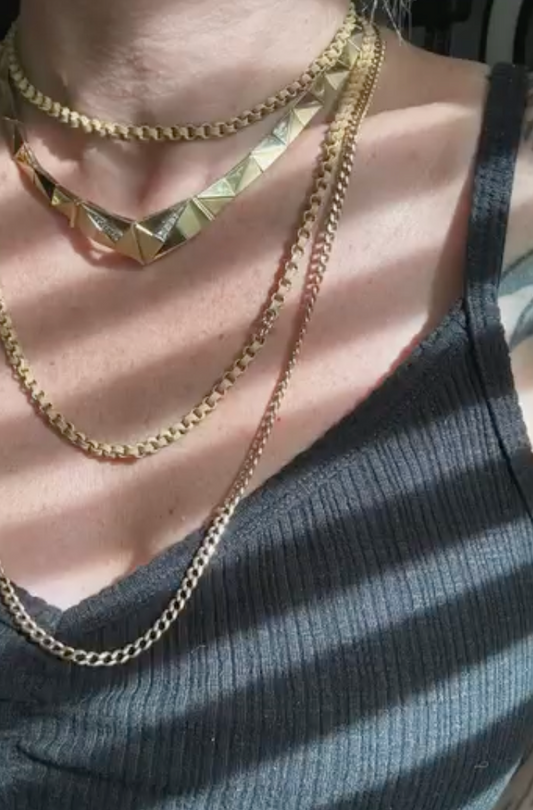 Geometric Blankstein 18k Gold and Diamond Transforming Collar Necklace