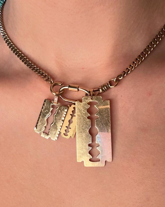 Vintage 14k Medium Razor Blade Pendant
