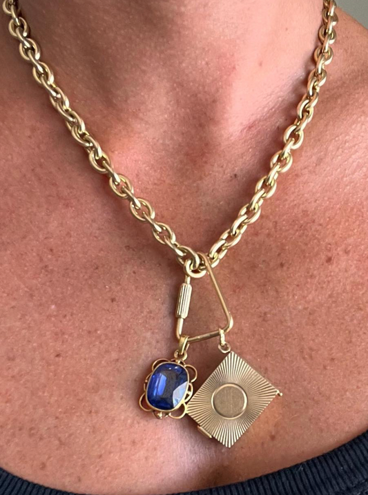 Vintage 14k Yellow Gold Engine Turned Book Locket