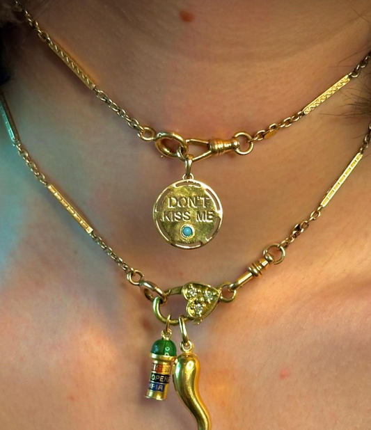 EJM Original 14k Yellow Gold Don't Kiss Me Pendant