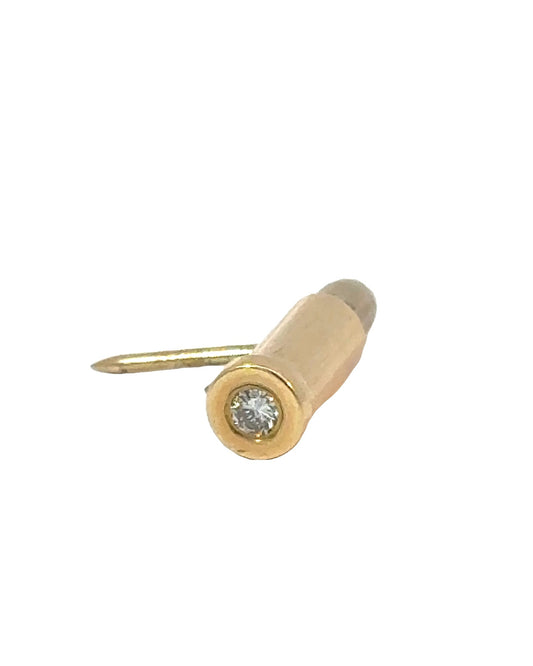 Vintage 14k and Diamond Bullet Pin