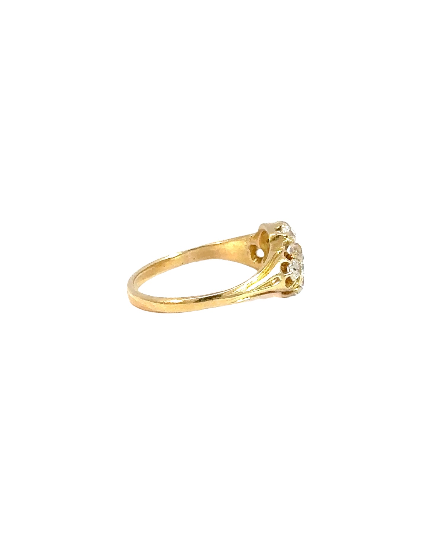 Victorian 18k Yellow Gold Diamond Cluster Ring