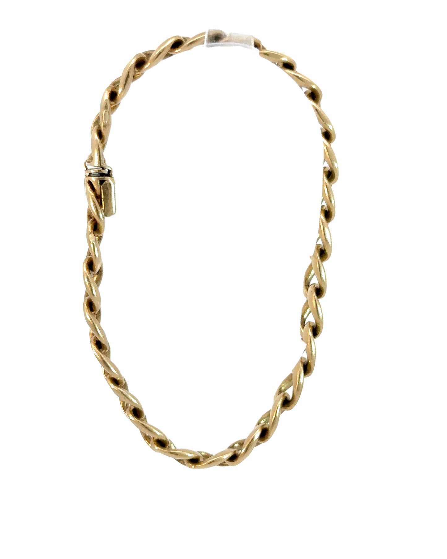 Vintage 14k Yellow Gold Wide Curb Link Bracelet