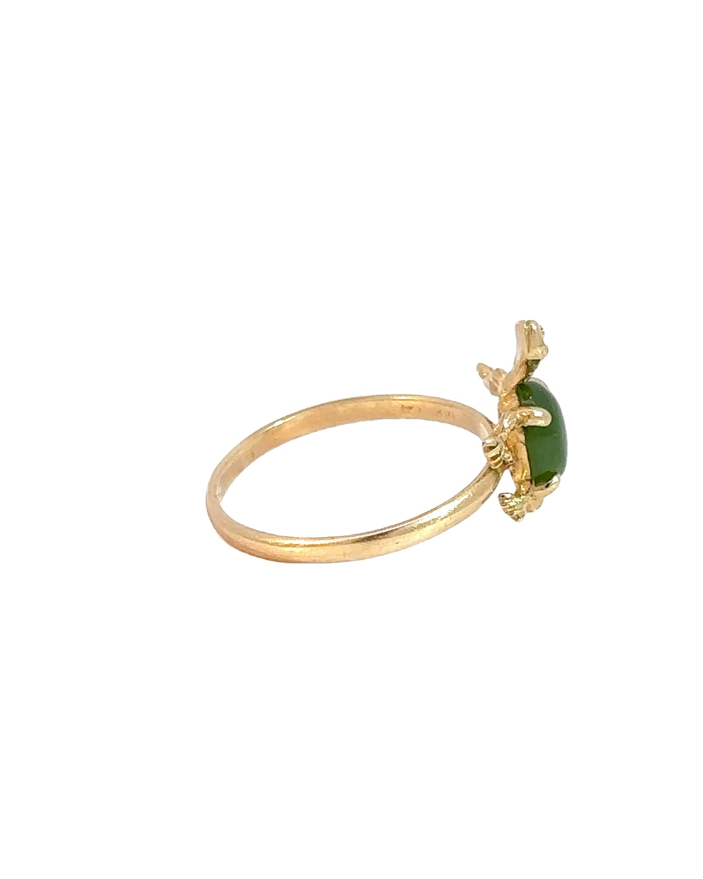 Vintage Jade Turtle Conversion Ring