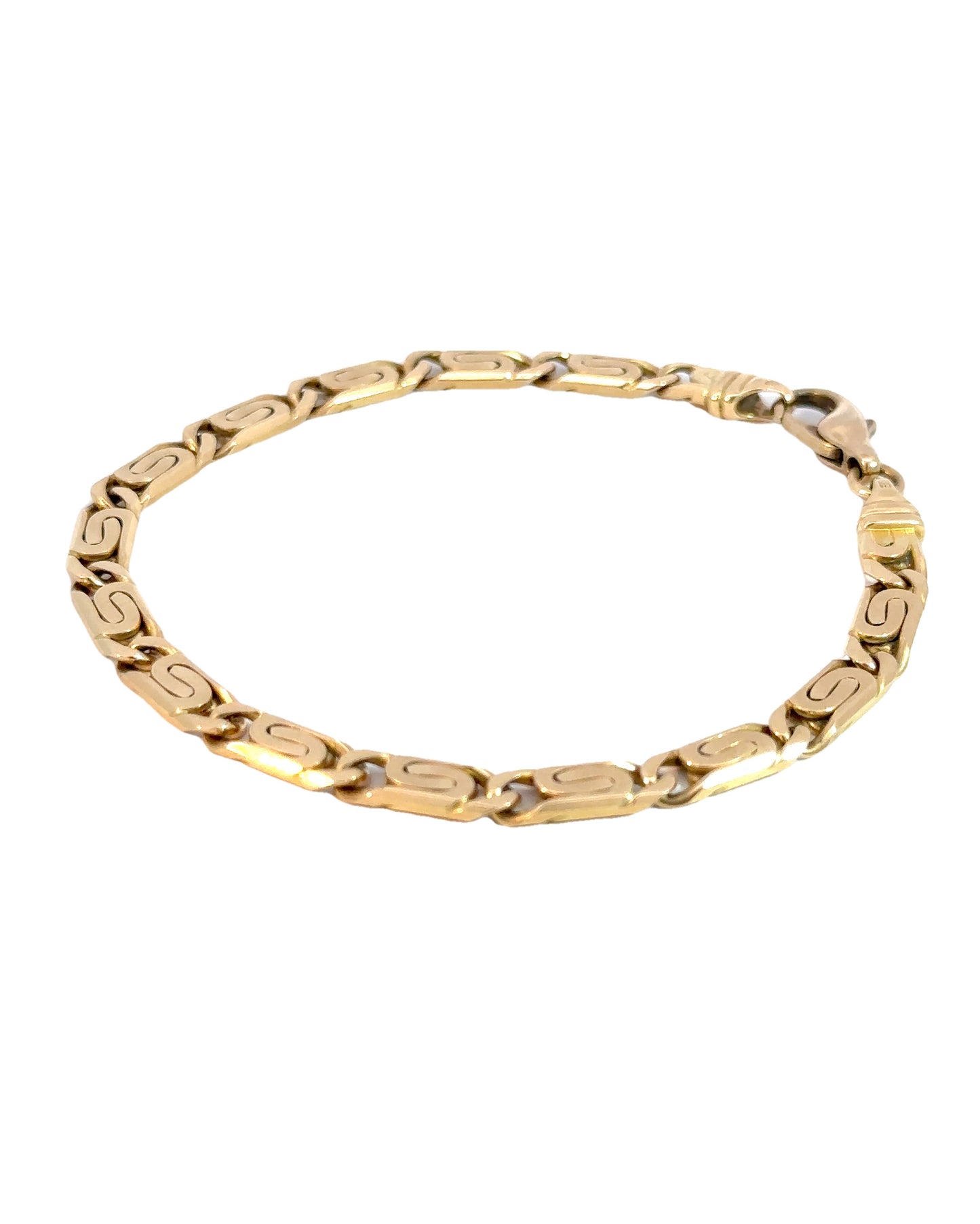Vintage 14k Yellow Gold Snail Link Bracelet