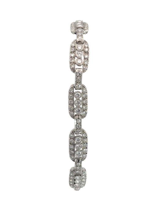 Art Deco Diamond and Platinum Link Bracelet