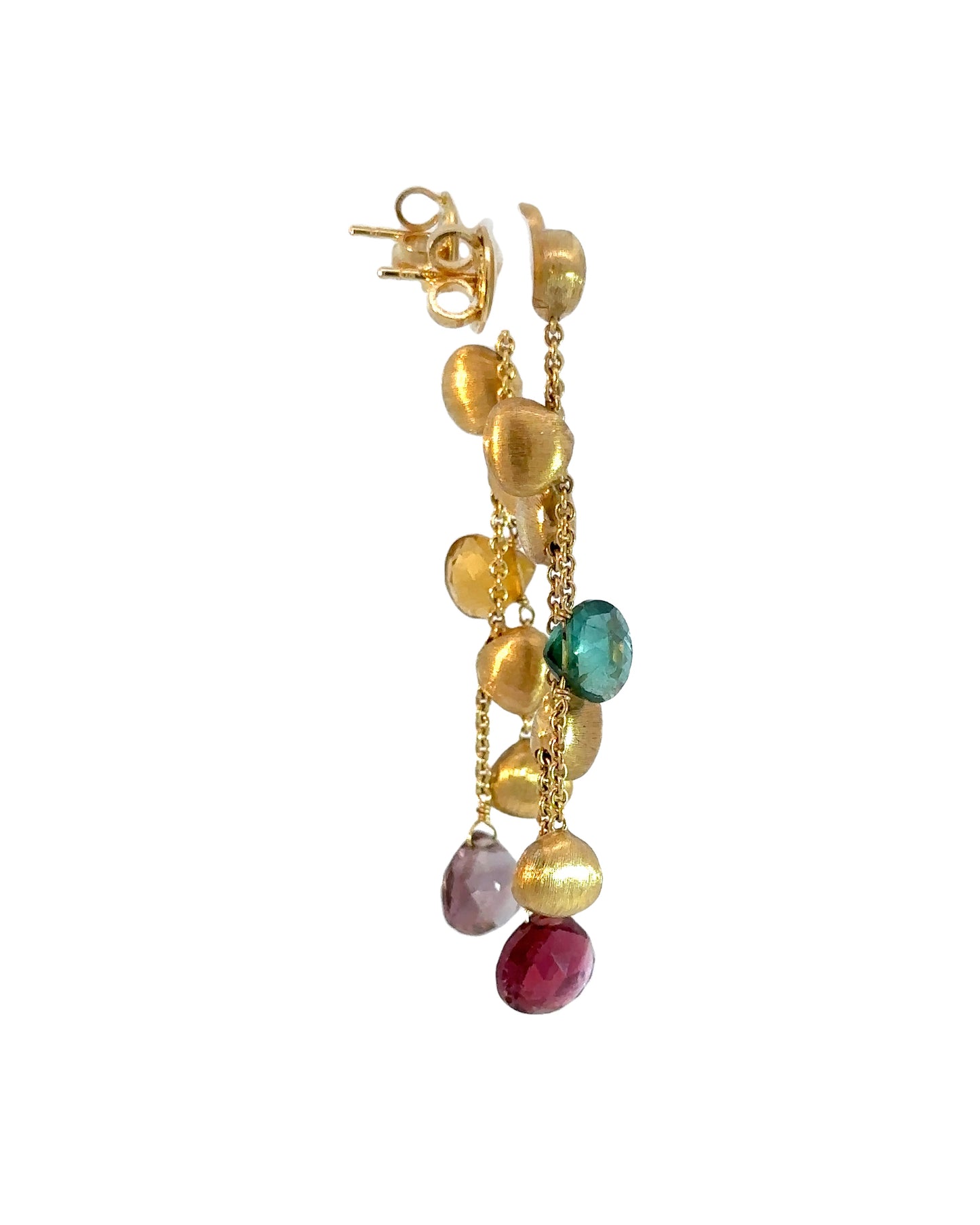 Designer Marco Bicego 18k Yellow Gold Gemstone Dangle Earrings