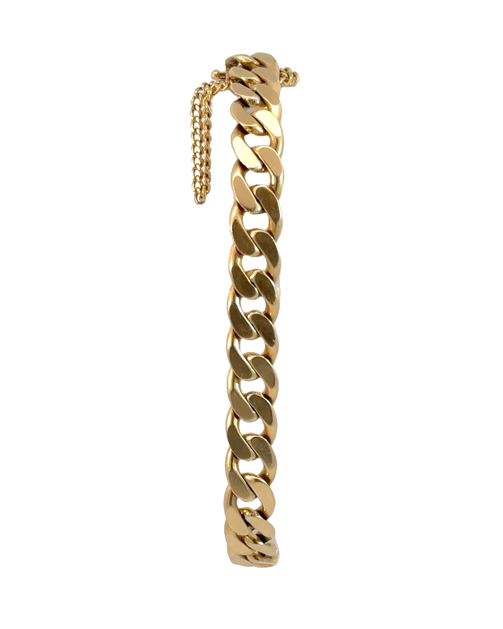 Vintage 18k Yellow Gold Flat Curb Link Bracelet – Estate Jewelry Mama