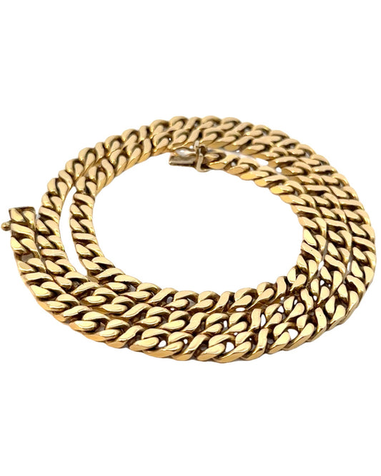 Vintage 14k Yellow Gold Alternating Wrapped Figure 8 Link Curb