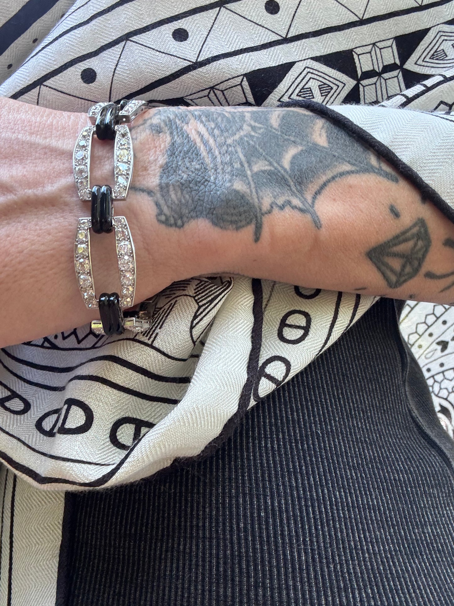 Fontana Art Deco Diamond & Onyx Bracelet