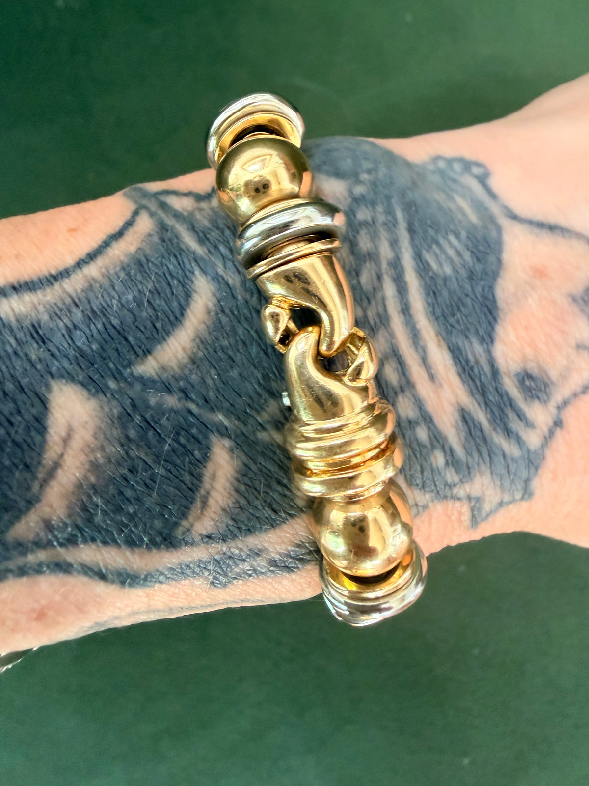 Bvlgari Two Tone Modular Gold Bracelet