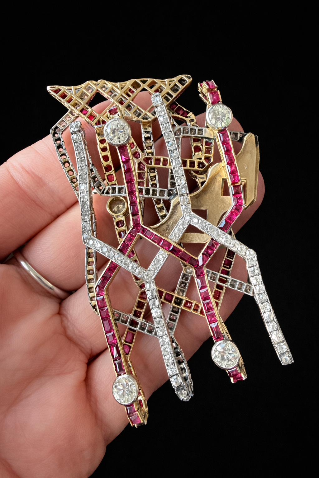 Belle Epoque Ruby and Diamond Wide Bracelet