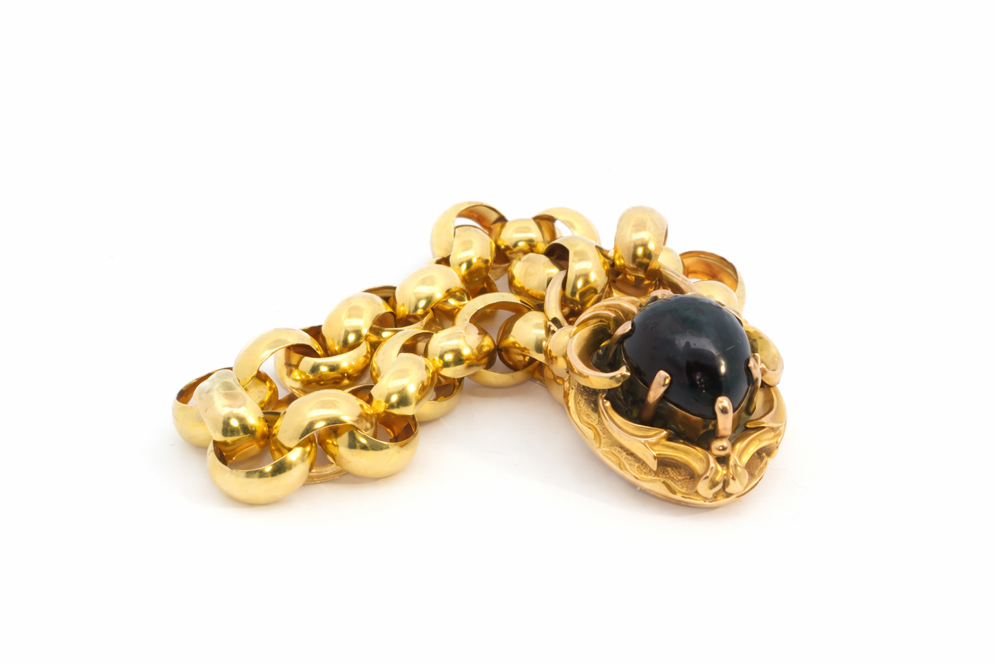 Georgian Padlock Garnet Paste Bracelet