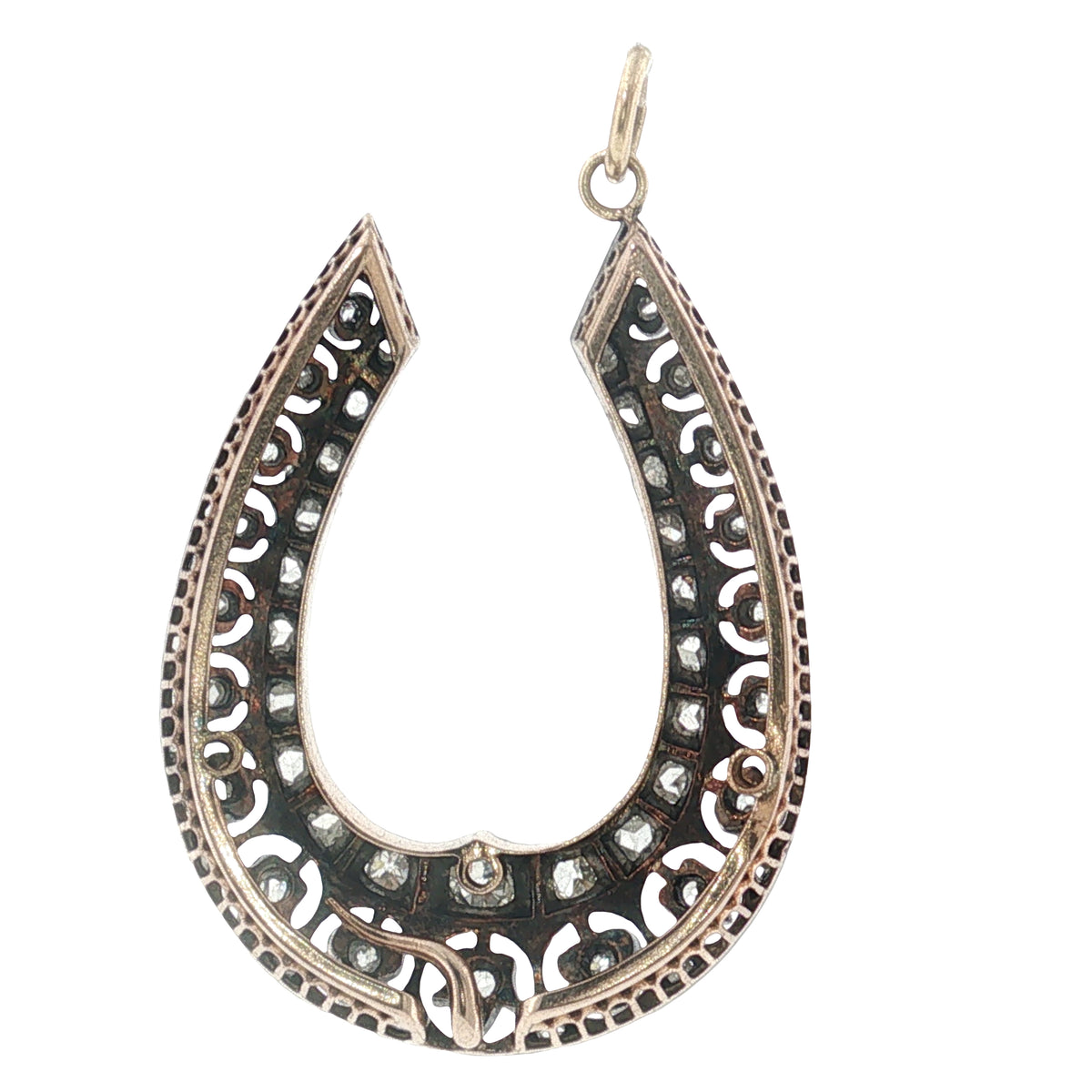 Victorian Diamond Openwork Horseshoe Pendant