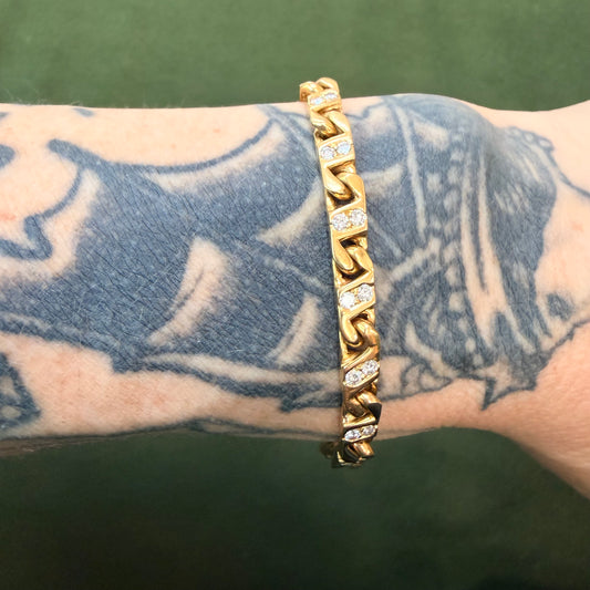 Vintage Diamond Wrapped Link Bracelet