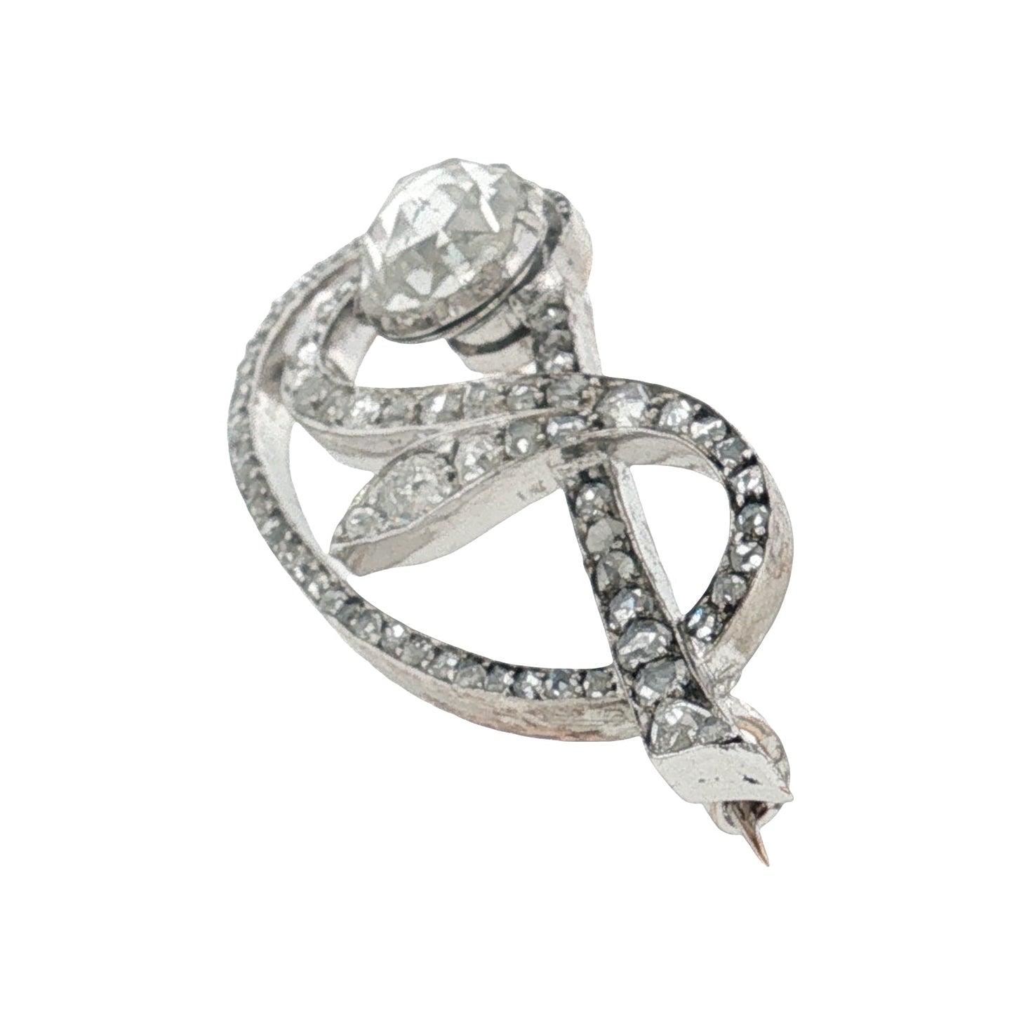 Antique Diamond Snake Brooch