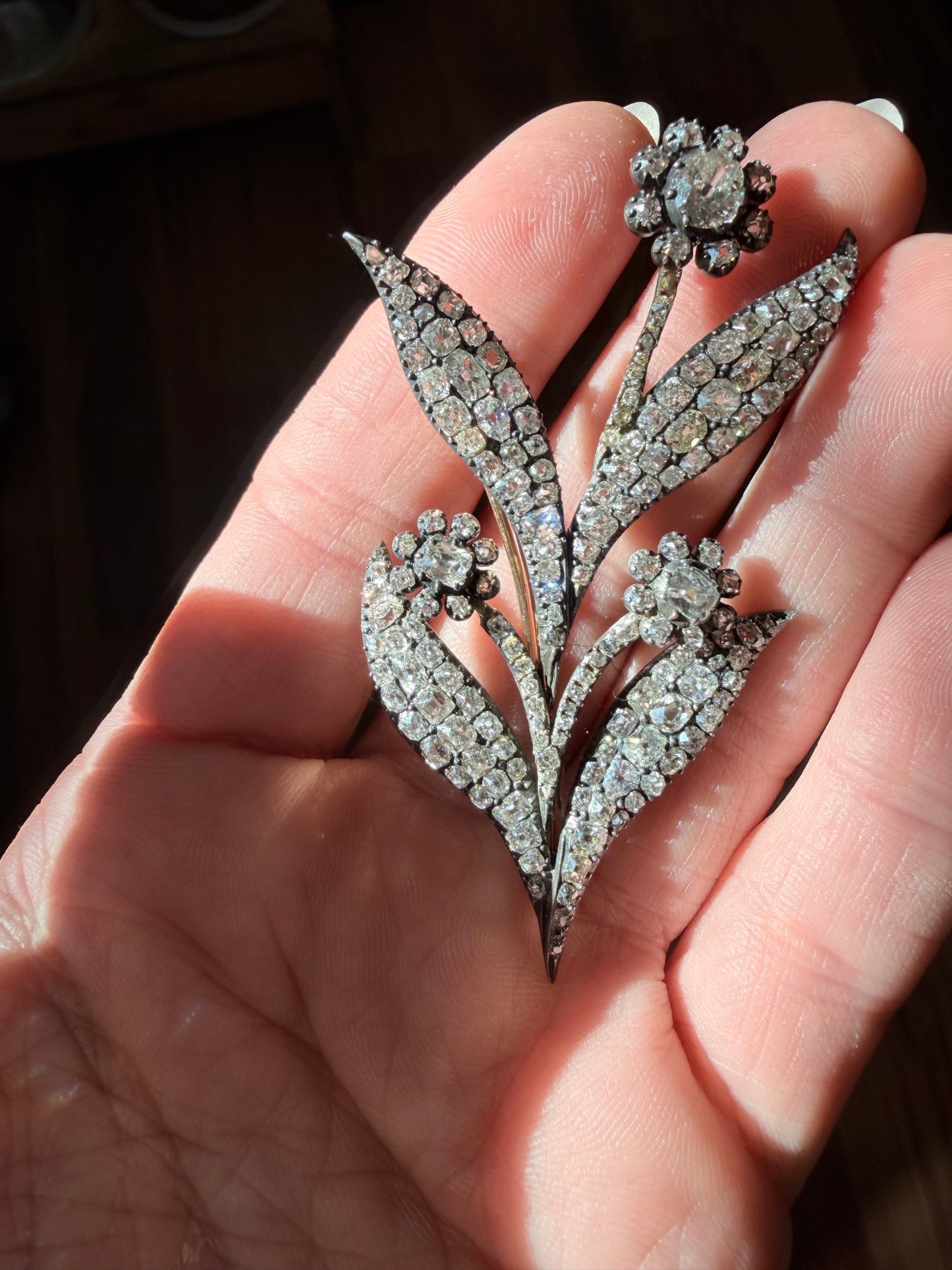 Victorian Flower Spray Brooch