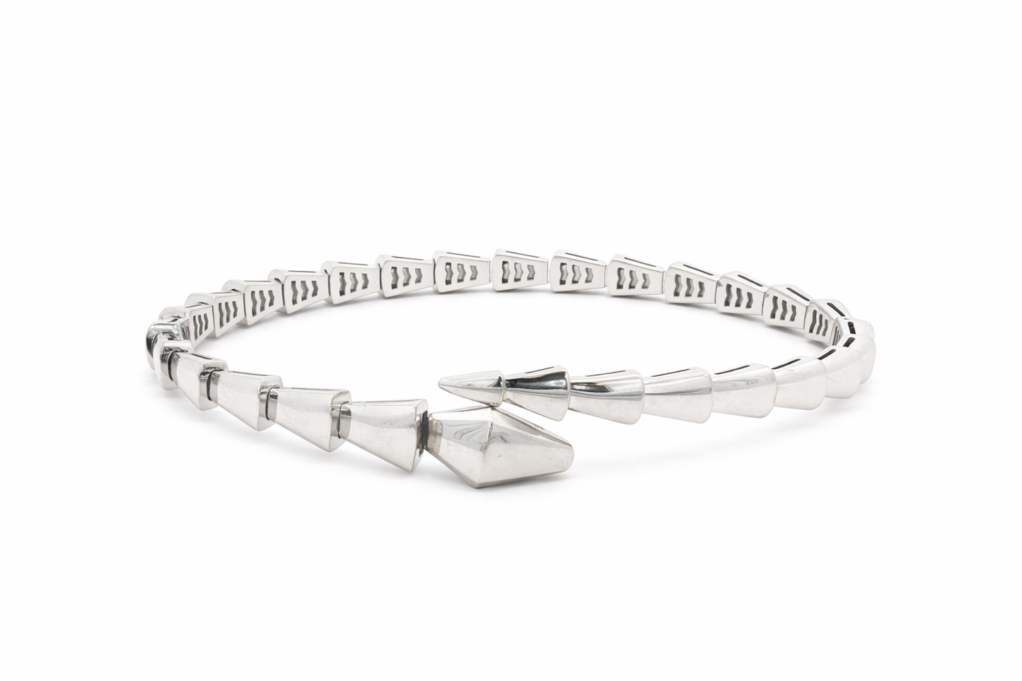 Bvlgari 18k White Gold Snake Bracelet