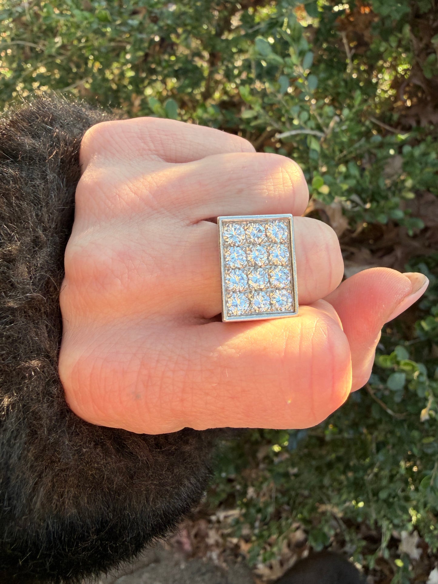 Vintage Diamond Mirror Signet Ring