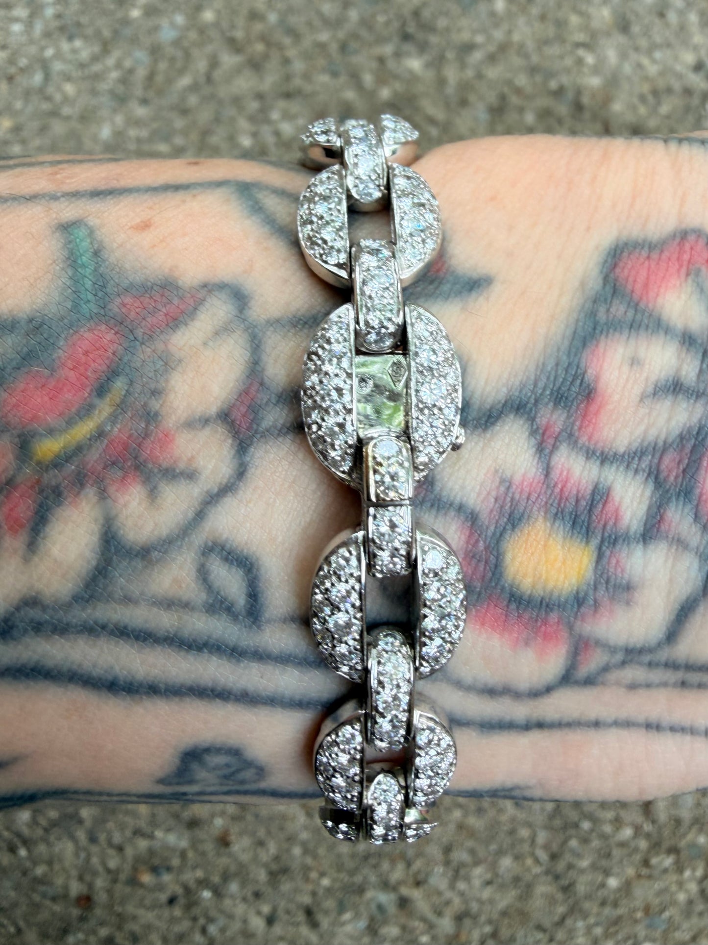 Vintage Cartier Himalia Mariner Diamond Pavé Bracelet