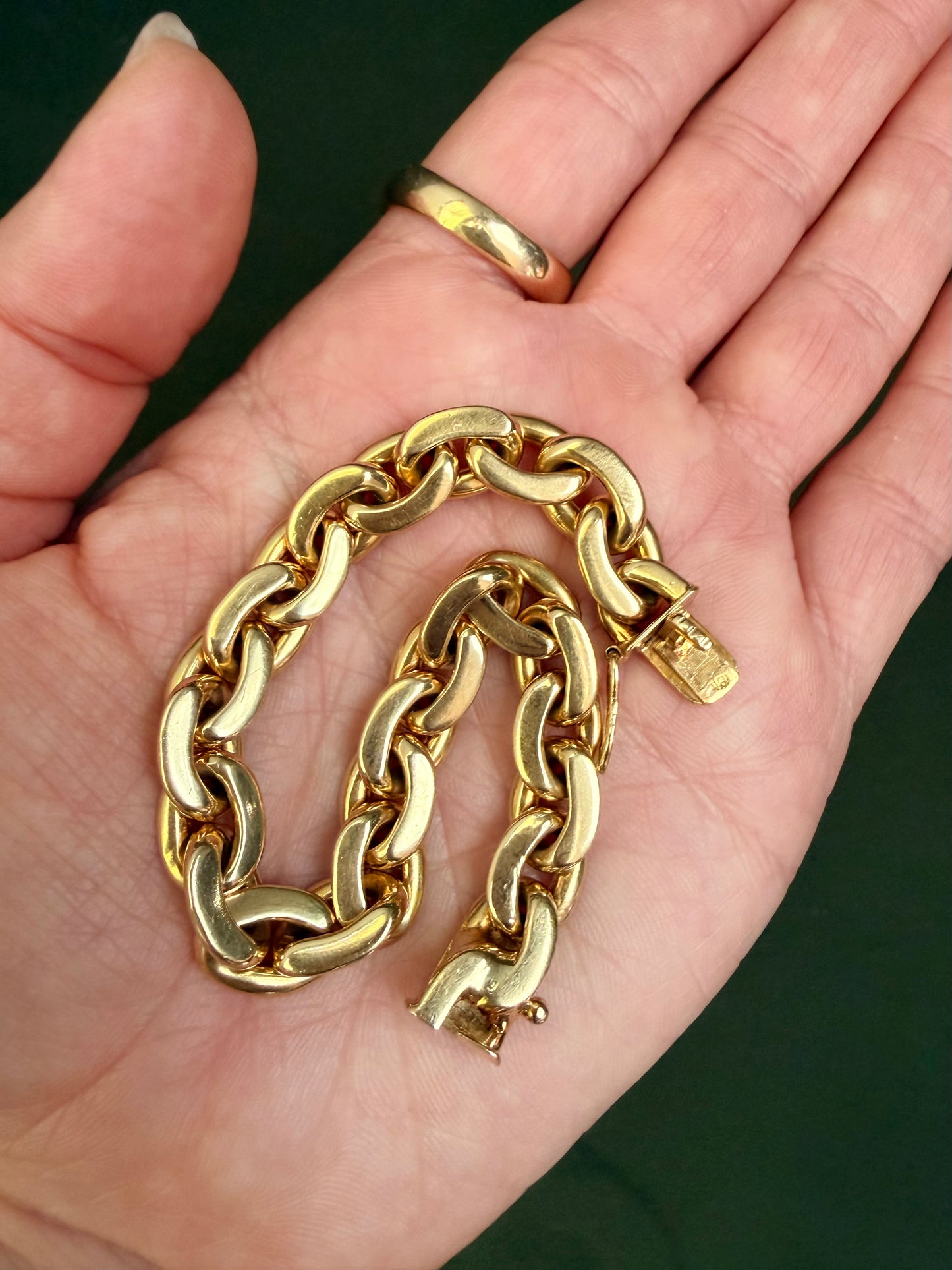 Vintage 18k Oval Link Bracelet