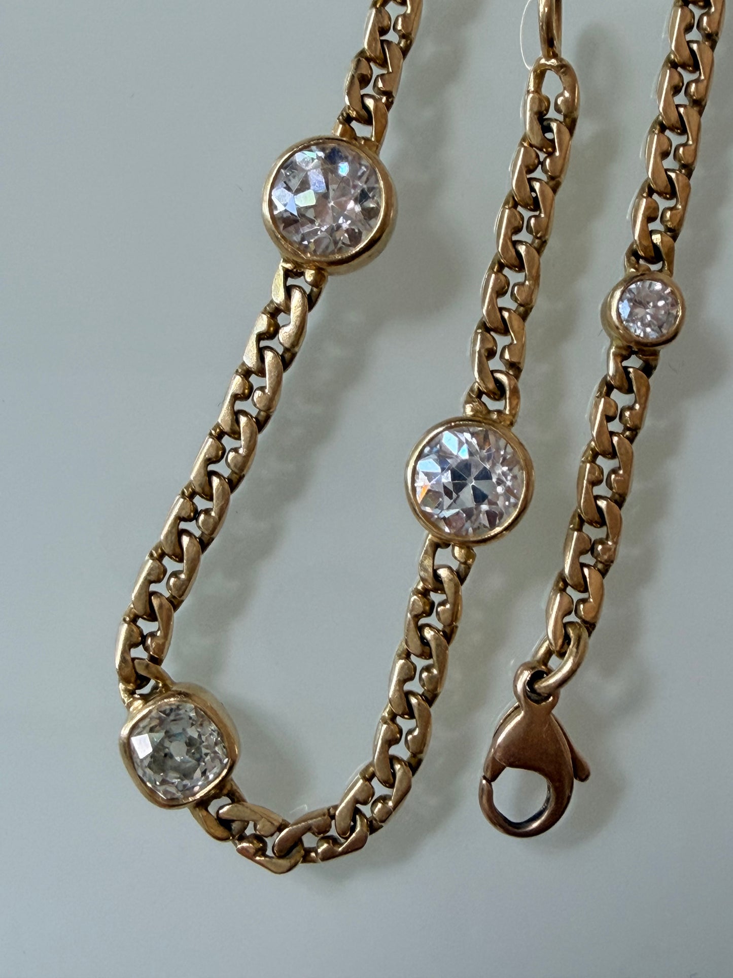 Vintage Puzzle Link Diamond Bracelet