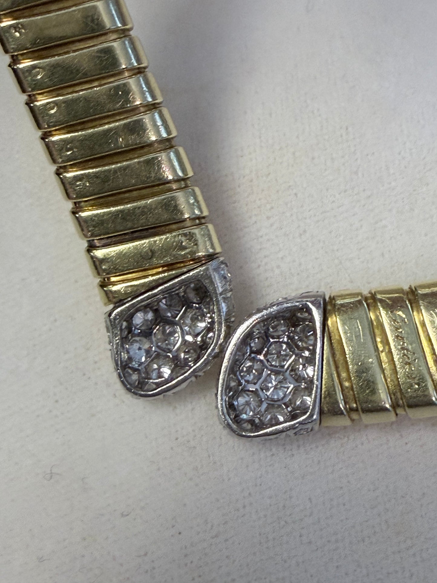 Vintage Cartier Diamond Tubogas Collar Necklace