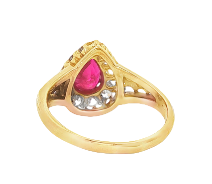 Victorian Ruby and Diamond Cluster Ring