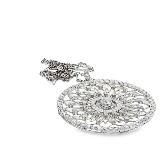 Art Deco Diamond Pendant Necklace