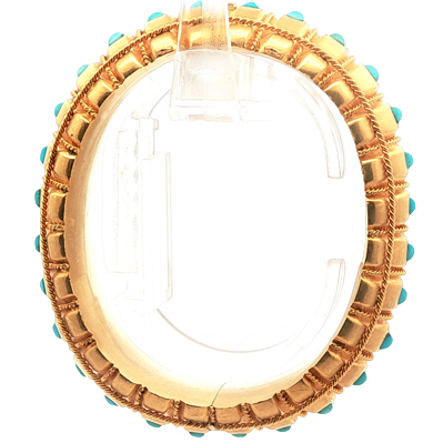 Victorian Etruscan Revival Turquoise Bangel