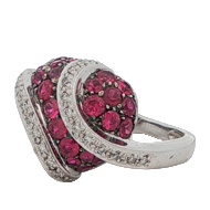 Vintage Ruby and Diamond Wrapped Heart Ring
