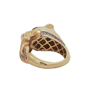 Vintage Diamond and Emerald Panther Ring