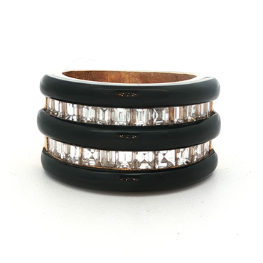 Vintage Onyx and Diamond Tapered Cigar Band