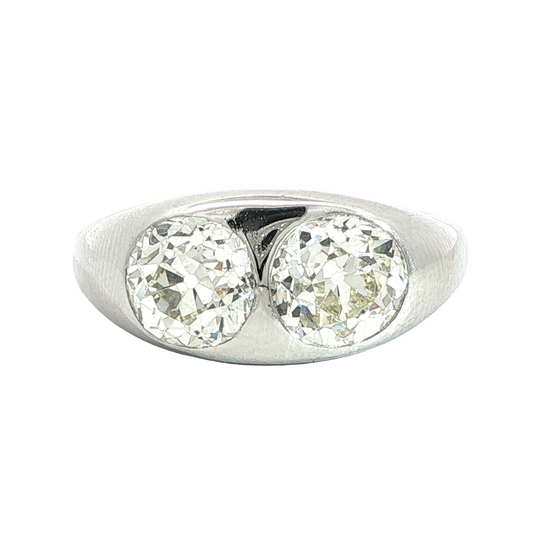 Vintage Two Stone Old Mine Cut Diamond Ring