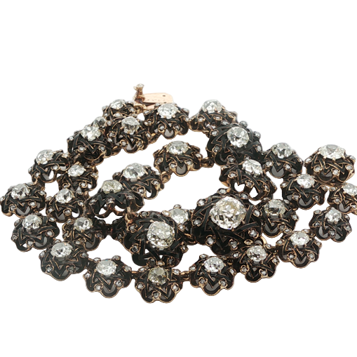 Victorian Enamel and Diamond Necklace