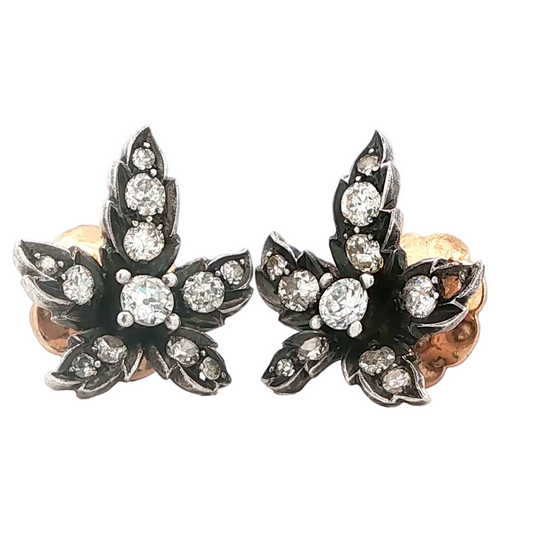 Antique Diamond Maple Leaf Earings