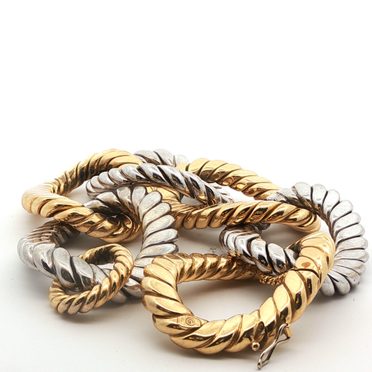 Vintage Italian Two Tone Large Link Bracelet