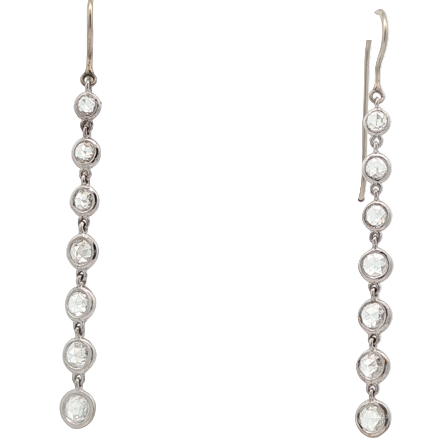 Rose Cut Diamond Dangle Line Earrings